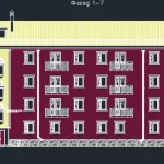 Иллюстрация №1: 4-х этажный кирпичный жилой дом (Чертежи - Архитектура и строительство).